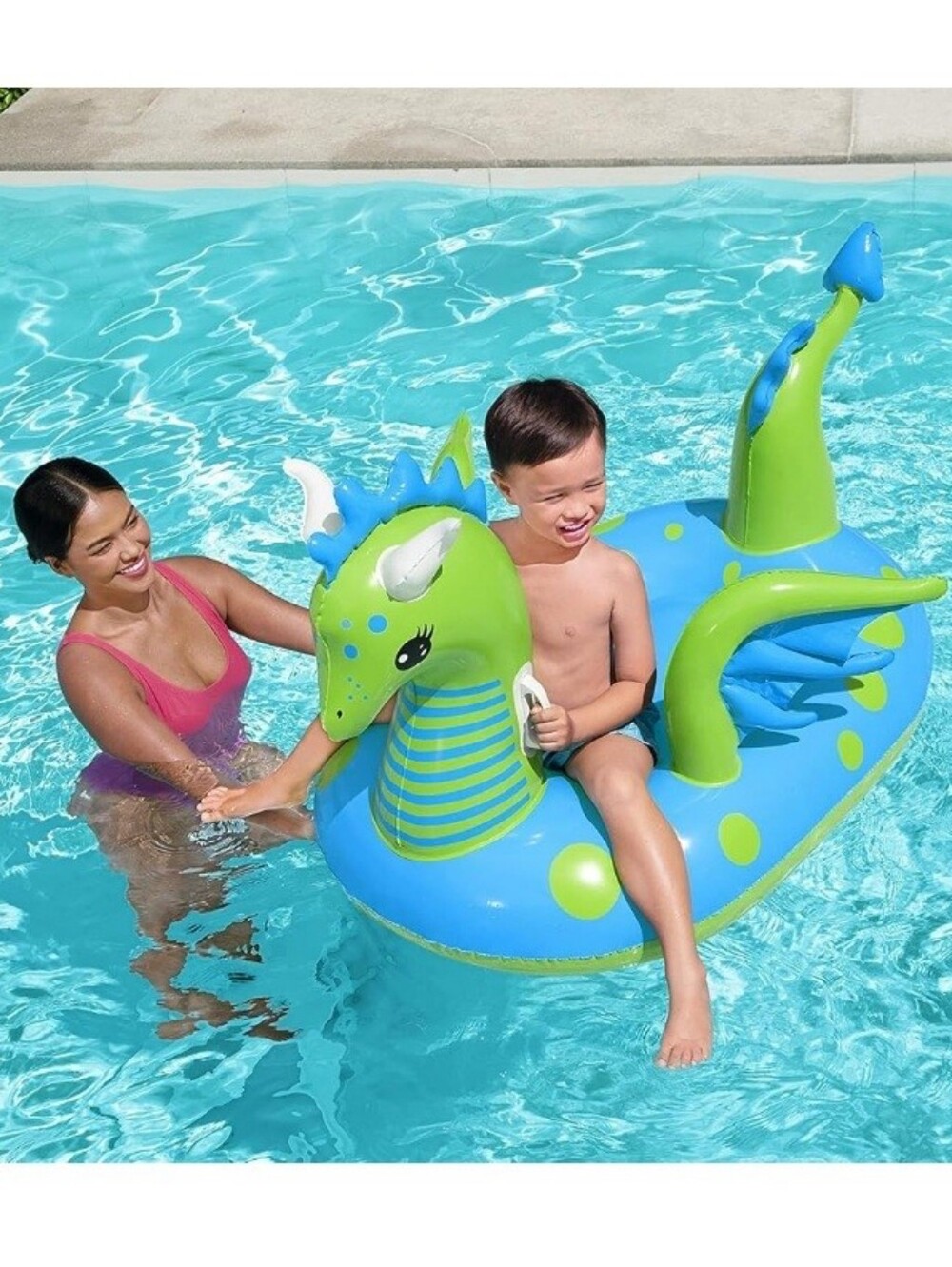 Big Inflatable Fantasy Dragon Ride On Pool Float for Kids H20GO
